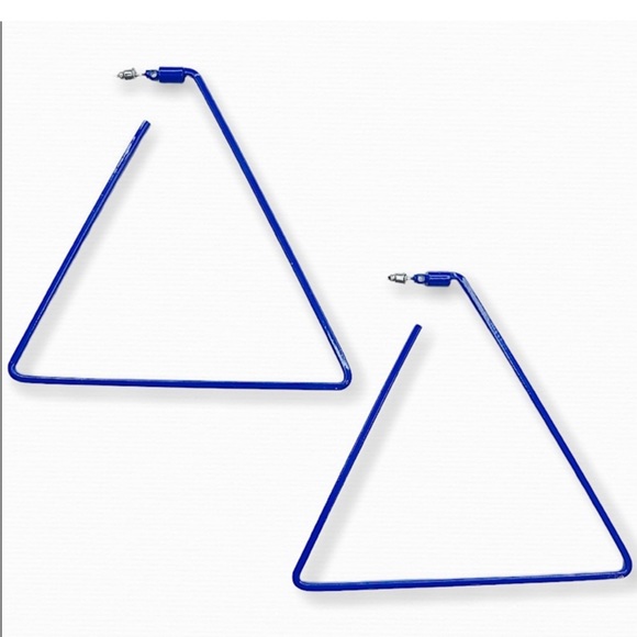 Source Unknown Jewelry - Women’s Earrings Blue Oversized Triangle Hoops